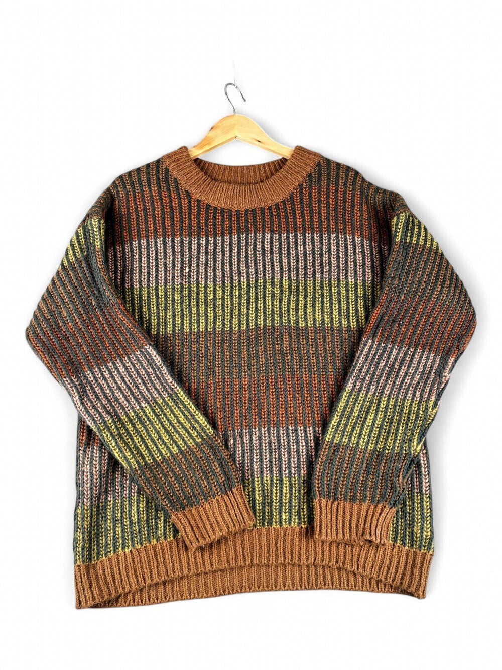 O'Neill Women's Striped Ribbed Crewneck Sweater Size L